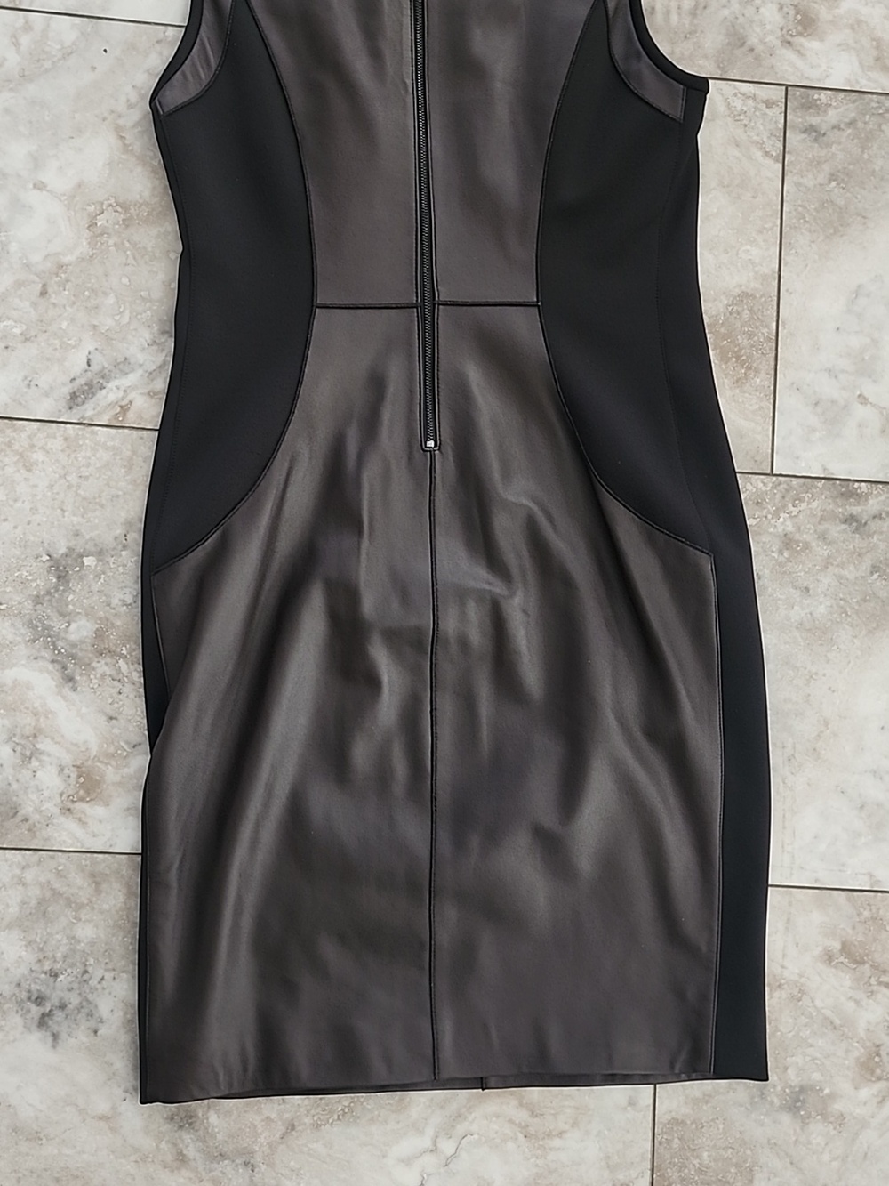 ETCETERA STRETCH REAL LEATHER PANELED & SCUBA FABRIC PENCIL SHEATH DRESS NWOT 6 - Picture 14 of 14